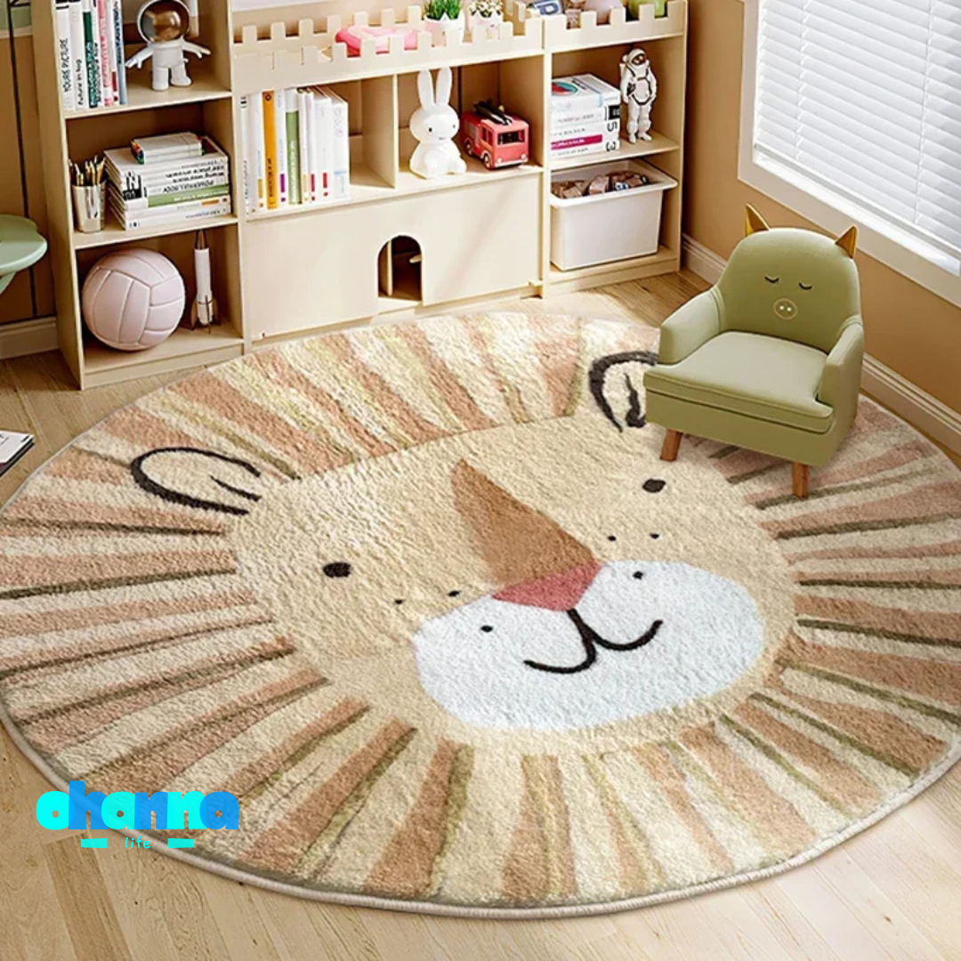 Alfombra redonda con diseño para decoración de dormitorio