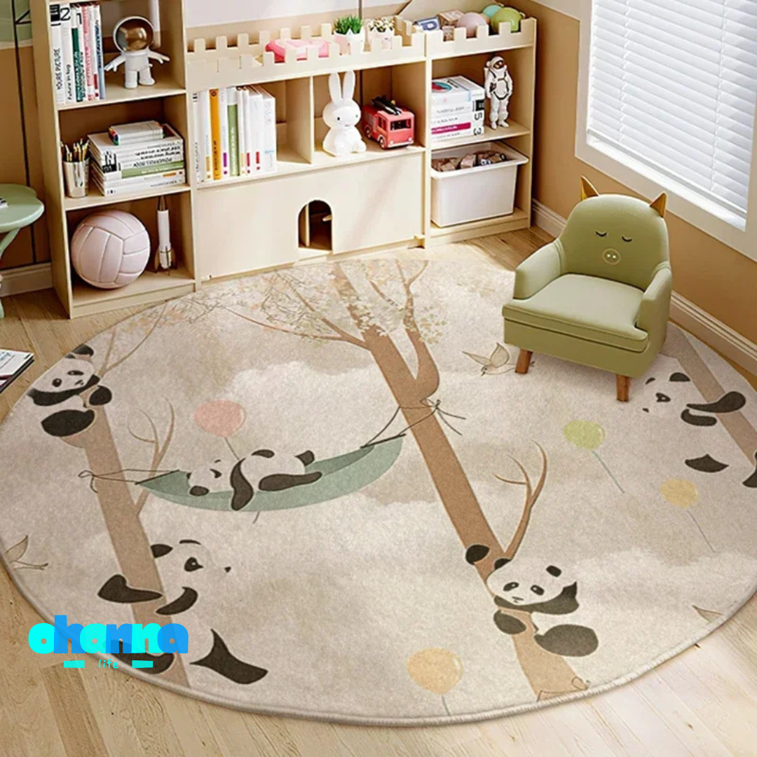 Alfombra redonda con diseño para decoración de dormitorio