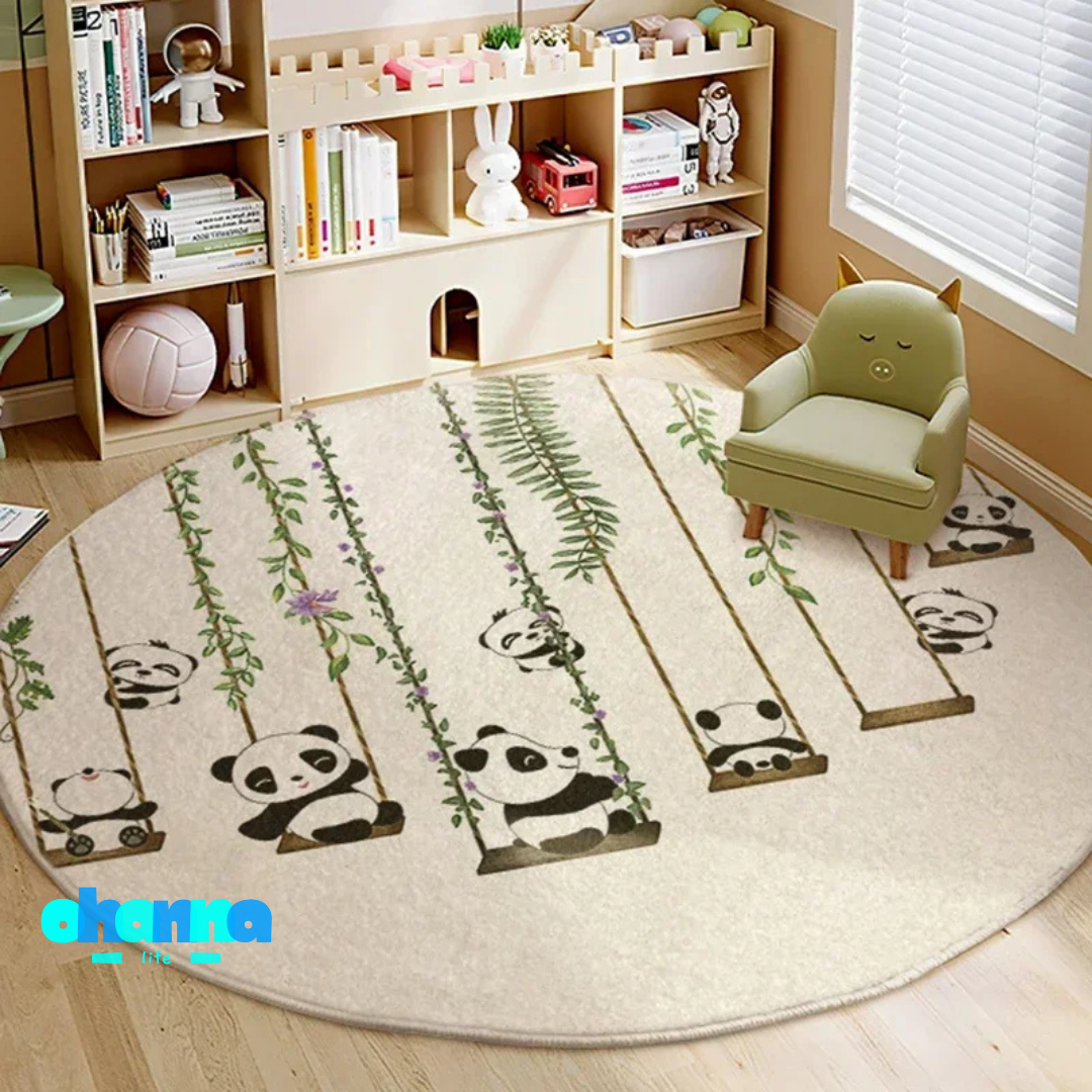 Alfombra redonda con diseño para decoración de dormitorio