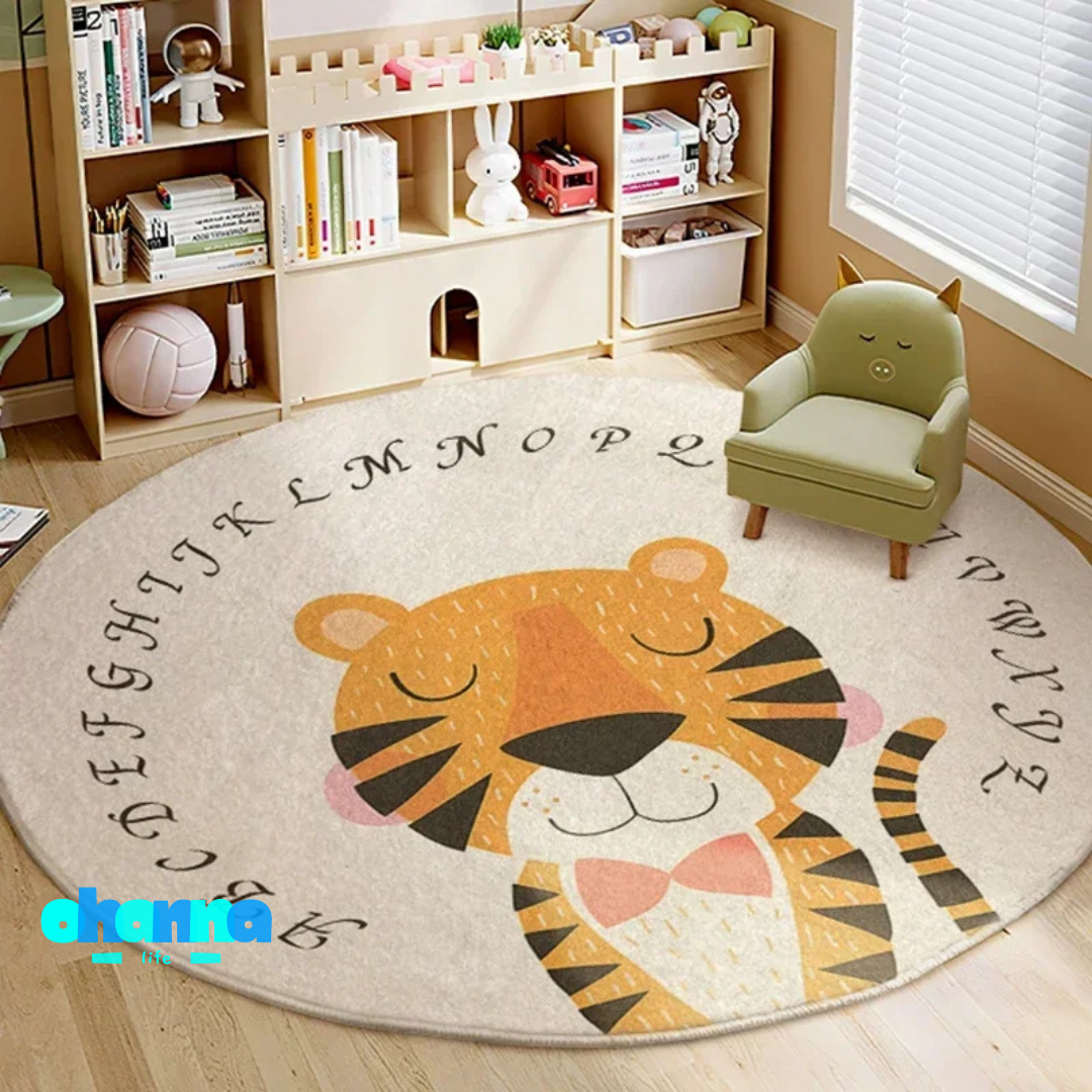Alfombra redonda con diseño para decoración de dormitorio