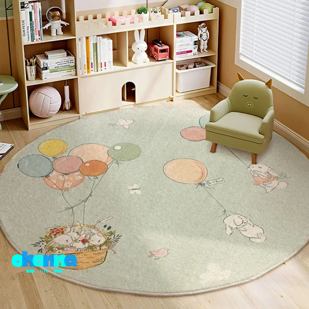 Alfombra redonda con diseño para decoración de dormitorio