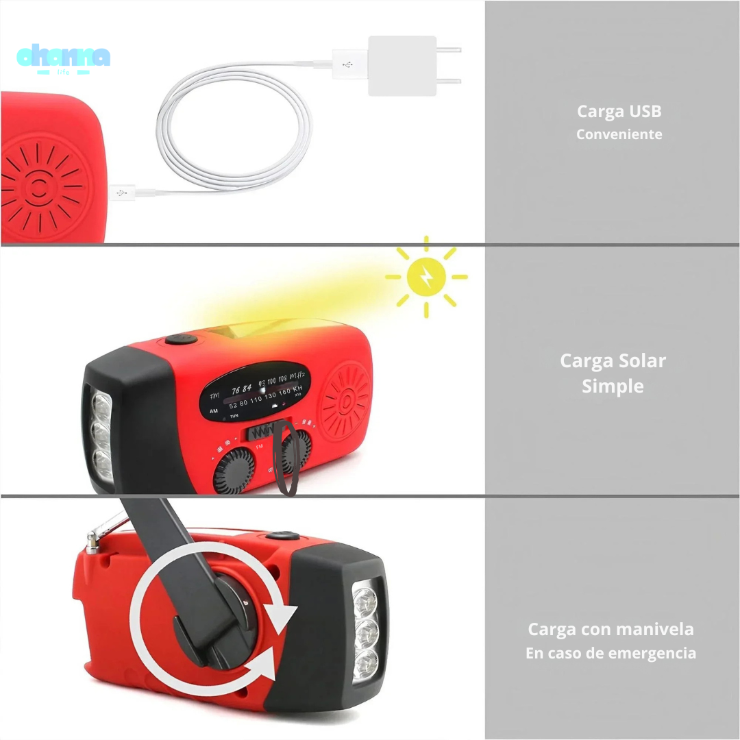 Linterna Radio Multifuncional de Emergencia