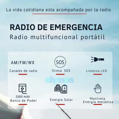 Linterna Radio Multifuncional de Emergencia