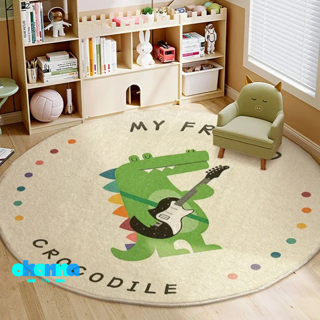 Alfombra redonda con diseño para decoración de dormitorio