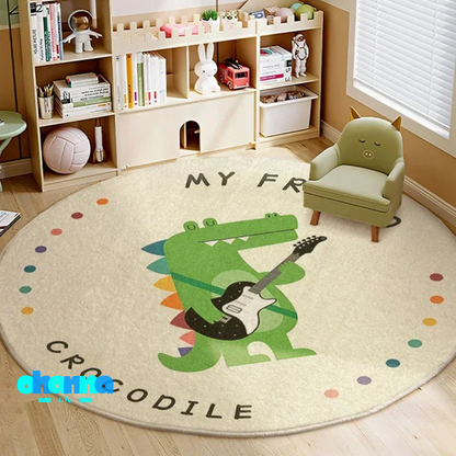 Alfombra redonda con diseño para decoración de dormitorio