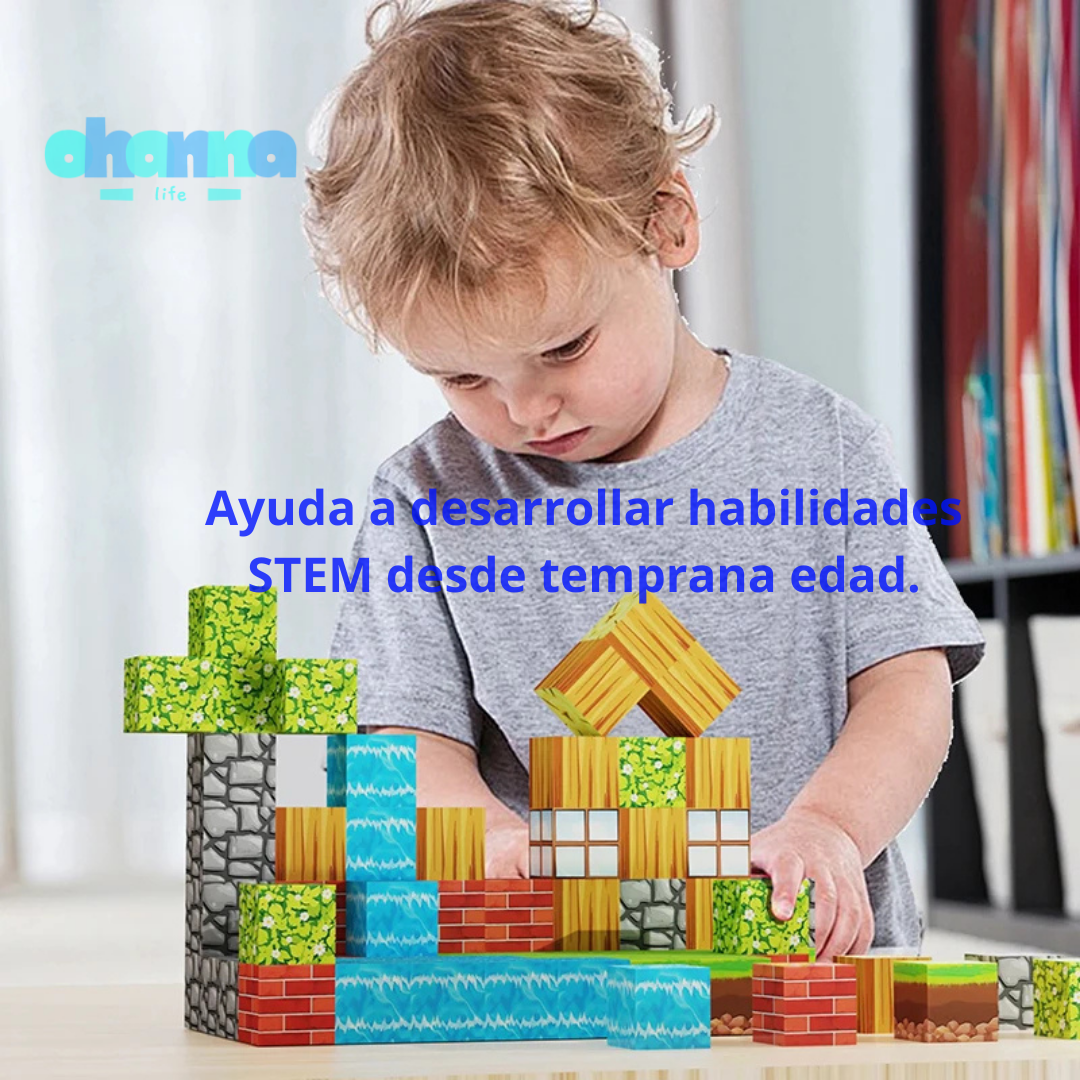 Juego de bloques magnéticos ecológicos para niños