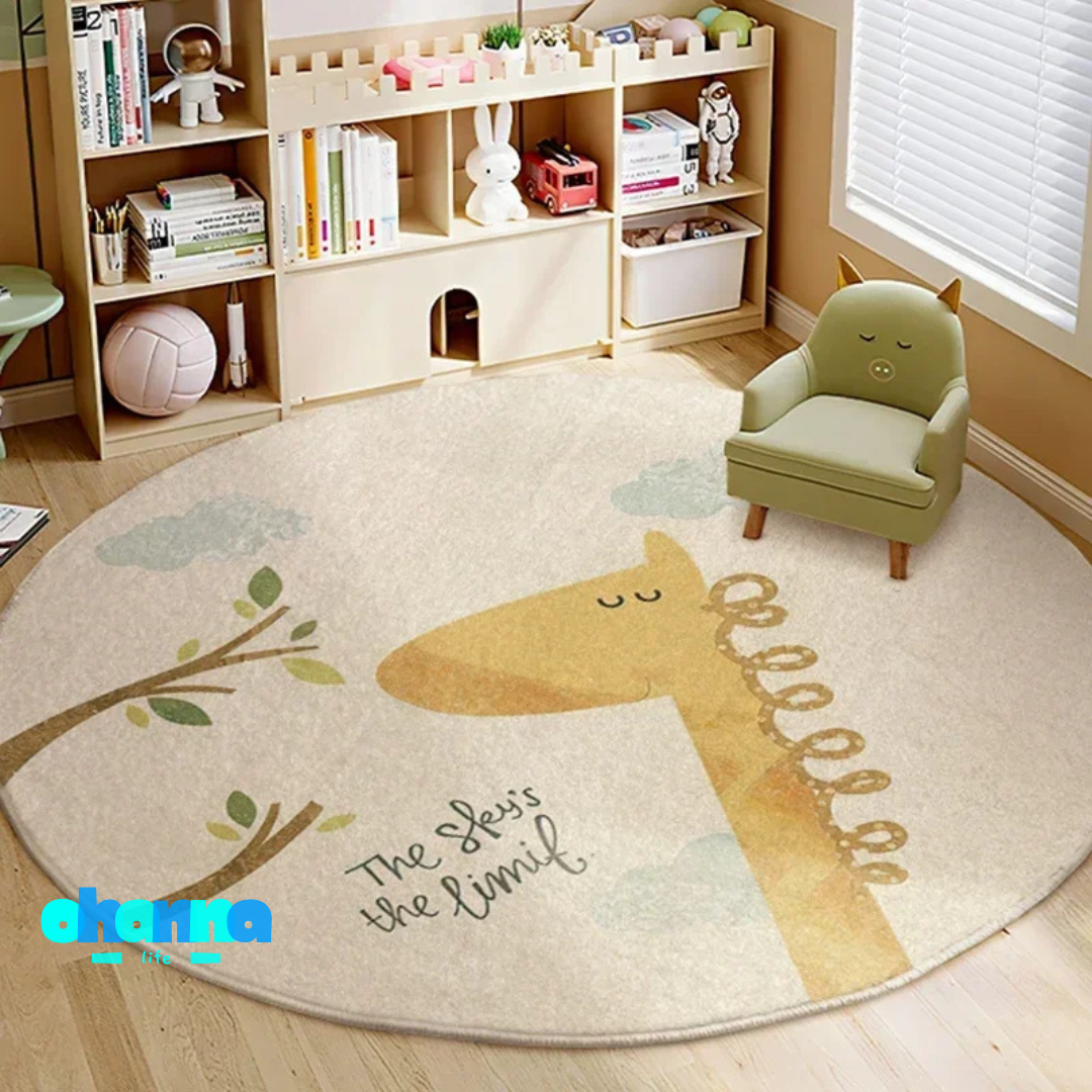 Alfombra redonda con diseño para decoración de dormitorio