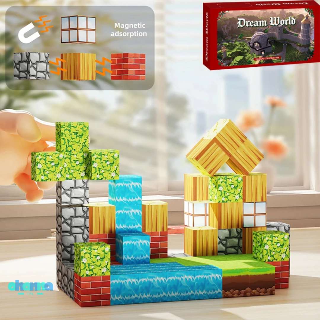 Juego de bloques magnéticos ecológicos para niños