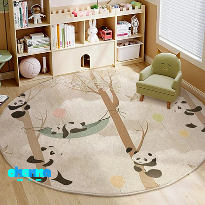 Alfombra redonda con diseño para decoración de dormitorio
