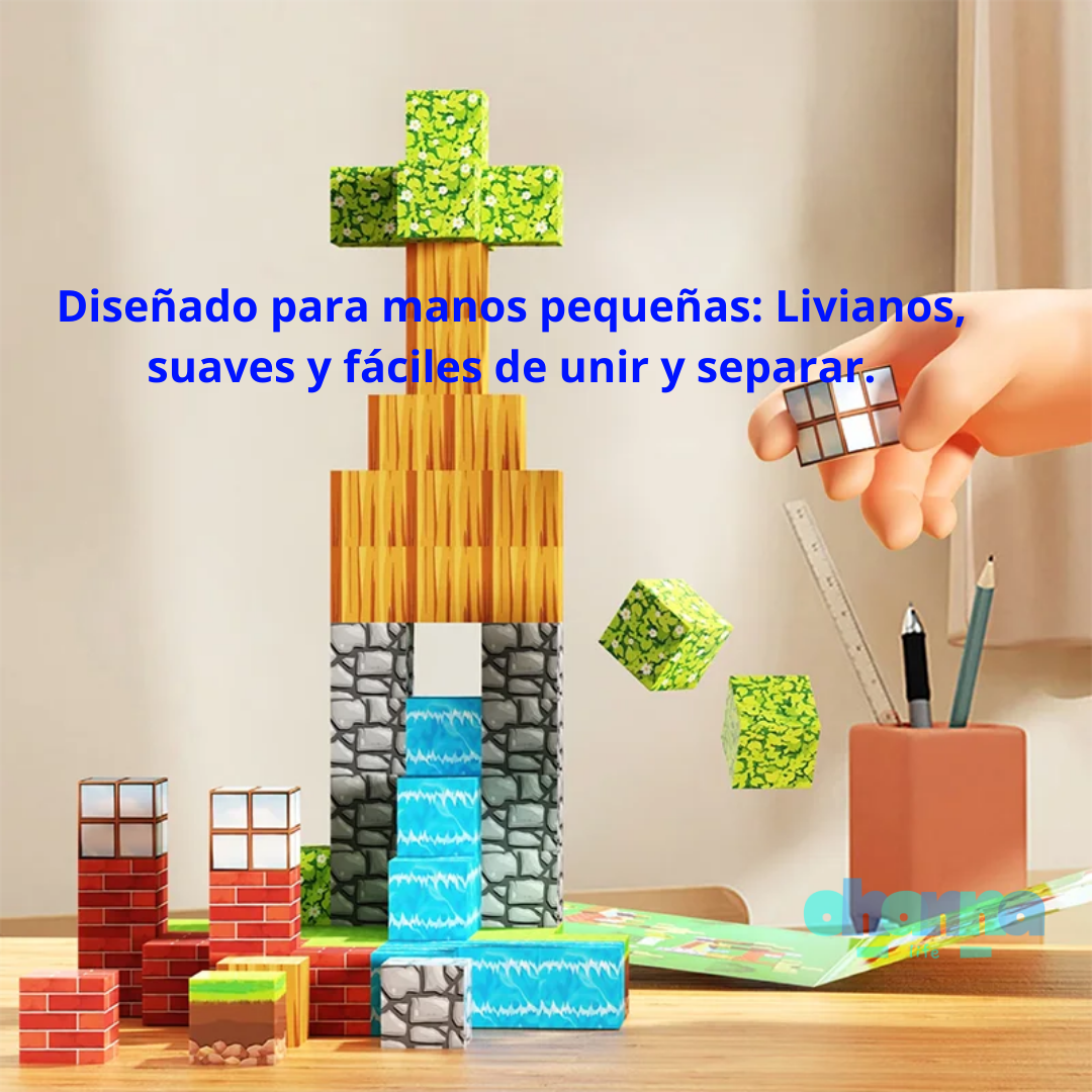 Juego de bloques magnéticos ecológicos para niños