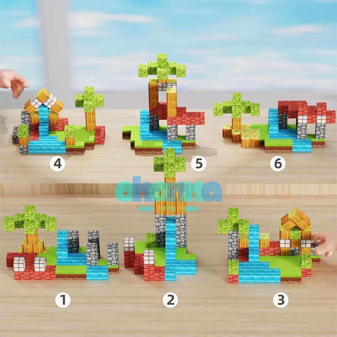 Juego de bloques magnéticos ecológicos para niños