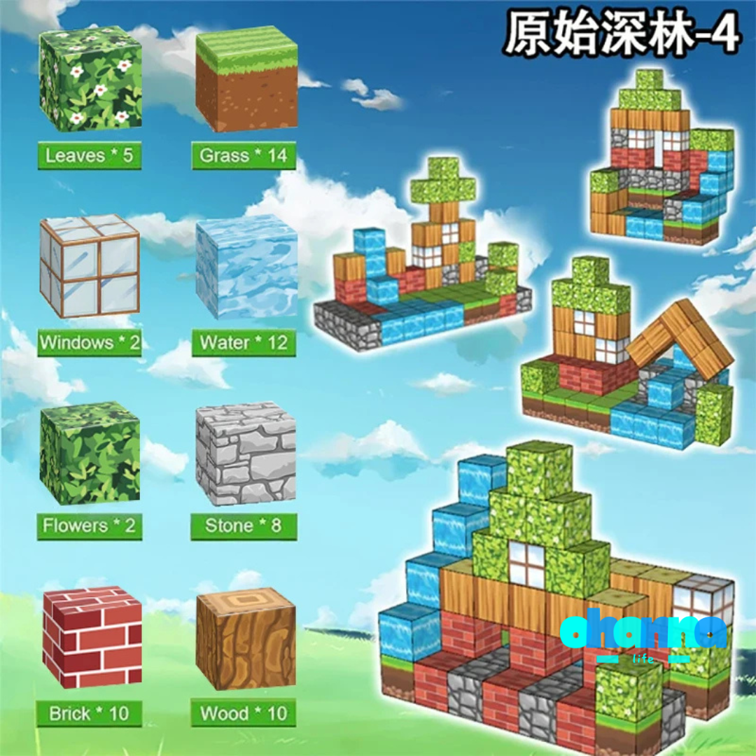 Juego de bloques magnéticos ecológicos para niños